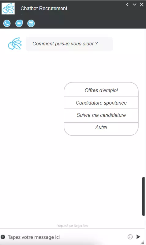 Page Template Chatbot – Recrutement